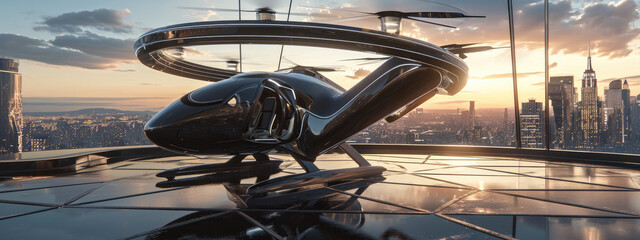 a simulated drone on skyline