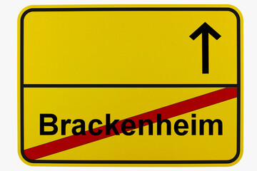 Illustration eines Ortsausgangsschildes von Brackenheim in Baden-Württemberg