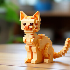 peachy Lego cat - obrazy, fototapety, plakaty