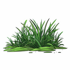 Grass flat vector illustration. Grass cartoon hand drawing isolated vector illustration.