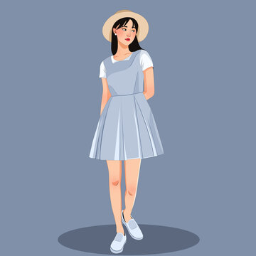 Girl Vector Art, Stylish Girl Vector Art, Cute Girl, Vector illustration, Women Standing, Vector Art, Beautiful Girl illustration