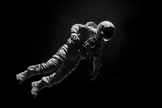 an astronaut floating in the space