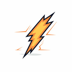 Lightning flat vector illustration. Lightning cartoon hand drawing isolated vector illustration.