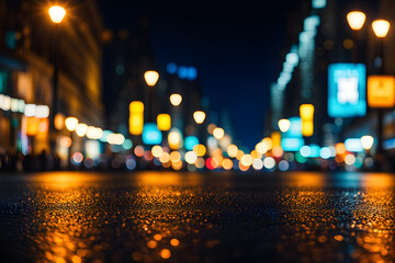 night street background blur, light bokeh wallpaper