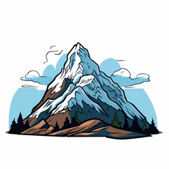 Mountain flat vector illustration. Mountain cartoon hand drawing isolated vector illustration.