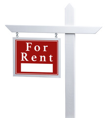Left Facing For Sale Real Estate Sign Isolated on a White Background. - obrazy, fototapety, plakaty