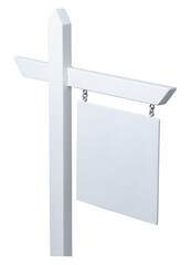 Obraz premium Isolated Blank Real Estate Sign with Clipping Path.