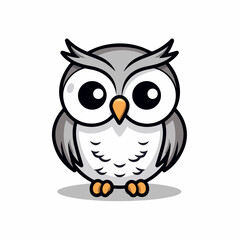 Owl flat vector illustration. Owl cartoon hand drawing isolated vector illustration.
