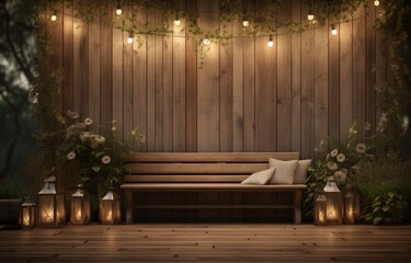 diy wooden backdrop with lights