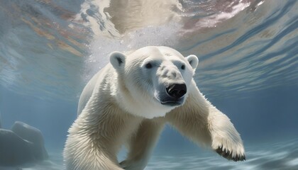 Fototapeta premium realistic illustration of a polar bear in the arctic