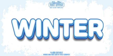 Winter editable text effect, customizable ice and cold 3D font style