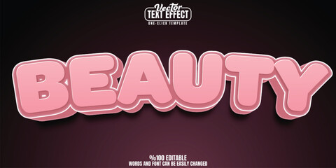 Beauty editable text effect, customizable makeup and woman 3D font style - obrazy, fototapety, plakaty
