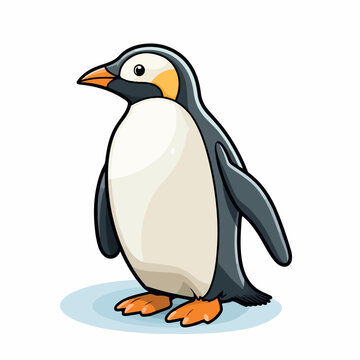 Penguin flat vector illustration. Penguin cartoon hand drawing isolated vector illustration.