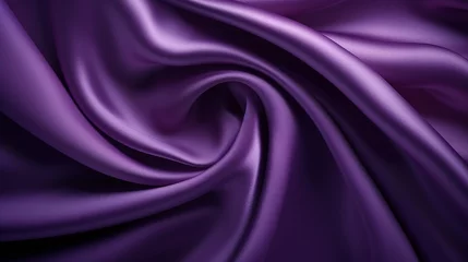 Foto op Canvas rippled purple satin fabric, shiny luxury purple swirl silky backgrounds. © Jasper W