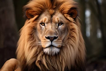 Fototapeten lion is staring © haallArt