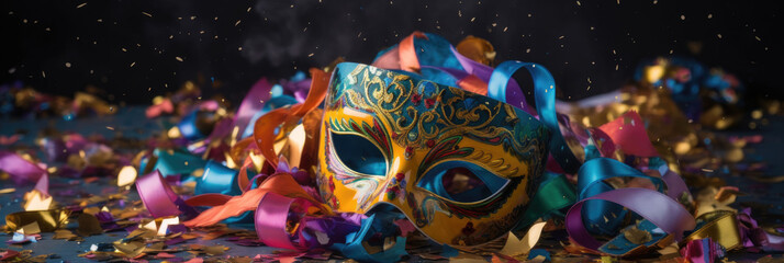 mardi gras mask. banner