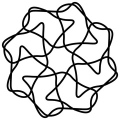 Draw a flower line. Vector illustration.	