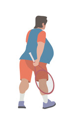 man with a tennis racket in his hand - 697037717