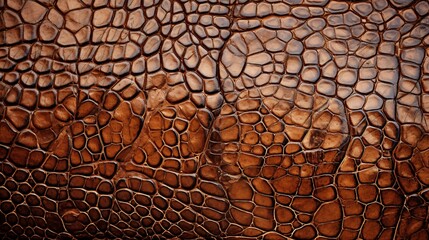 Ancient Armor: Detailed Texture of Crocodile Skin in Natural Brown Hues