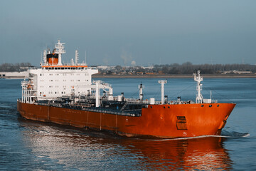 Crude Oil Product Tanker Sailing Along The Congested Shipping Lane © I am from Mykolayiv
