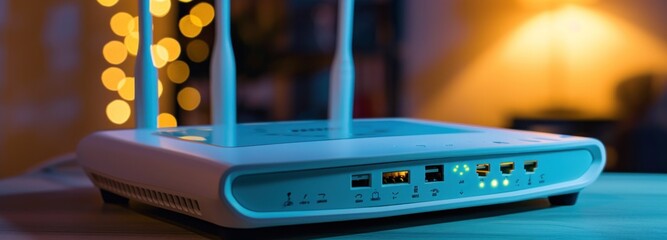 wireless router with smart technology sitting on top