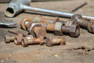 A bunch of old nuts and bolts