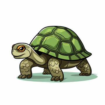 Turtle flat vector illustration. Turtle cartoon hand drawing isolated vector illustration.