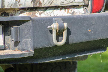 Hook for securing the tow rope on the off-road vehicle