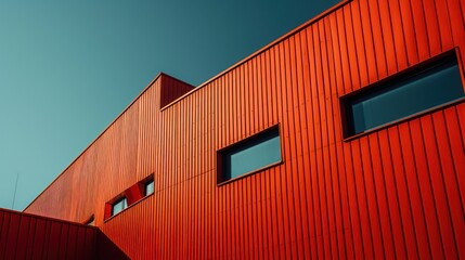 Bright Red Orange Building