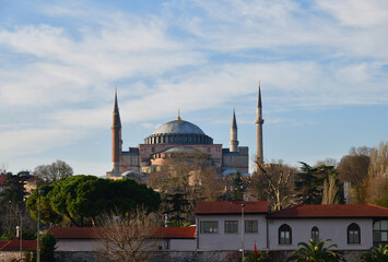 Hagia sophia mosque exterior in istanbul turkey - 697043504
