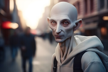 Reptilian humanoid. Reptiloid. Neural network AI generated art