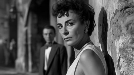 Black and white 1960s Italian movie still