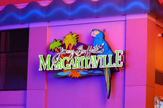Jimmy Buffett's Margaritaville. Founded in 1985, the restaurant chain was started in Key West Florida and sells themed merchandise at the restaurants. Las. E, Nevada, USA - December 20