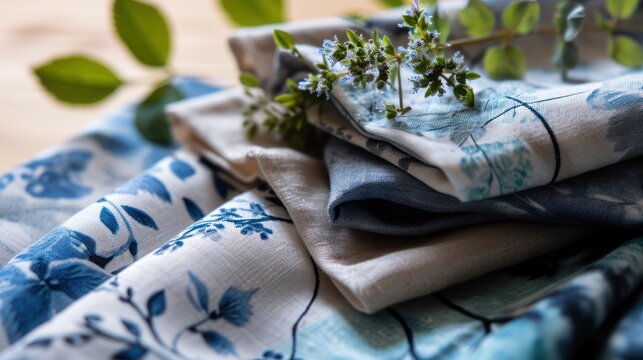 Minimalistic Blue and Grey Home Kitchen Textile Products