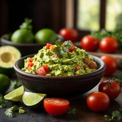 Fresh Guacamole Burst - A Zesty Fusion of Tomatoes and Lime