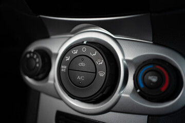 Close-up of a Conventional Car Air Conditioning Control.