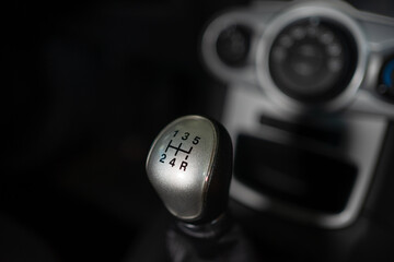 Close-up of Fifth Gear Shift Lever in Car