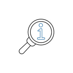 search info concept line icon. Simple element illustration. search info concept outline symbol design.