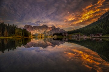 sunset in the mountains