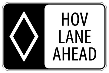 Vector graphic of high occupancy HOV vehicle lane sign