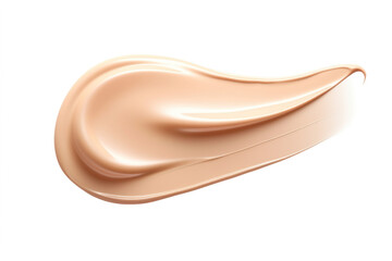 Swatch of liquid foundation makeup beige or nude color with smooth, silky texture. Cc cream smear,...