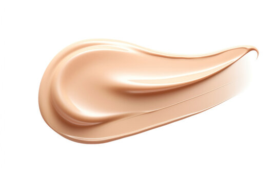 Swatch of liquid foundation makeup beige or nude color with smooth, silky texture. Cc cream smear, concealer drop, creamy beauty product sample, cosmetic tonal cream stroke