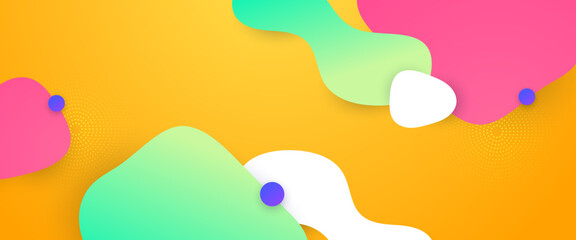 Colorful colourful vector abstract creative liquid banner in minimal and simple trendy style. Colorful modern graphic design liquid element for banner, flyer, card, or brochure cover