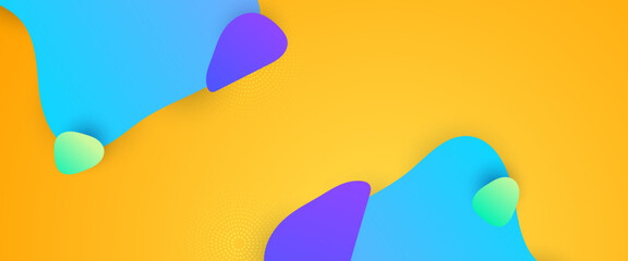 Colorful colourful vector simple abstract banner with liquid waves shapes. Colorful modern graphic design liquid element for banner, flyer, card, or brochure cover