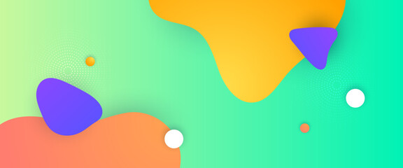 Colorful colourful simple abstract banner with wave and liquid shape. Colorful modern graphic design liquid element for banner, flyer, card, or brochure cover