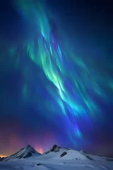 Acrylglas douchewanden met foto Noorderlicht background starry sky planets galaxies constellations nebulae northern lights night snow aurora borealis  