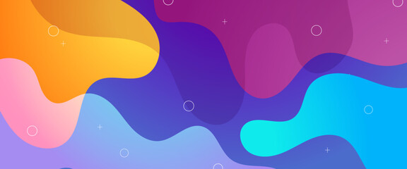 Colorful colourful simple abstract banner with wave and liquid shape. Colorful modern graphic design liquid element for banner, flyer, card, or brochure cover
