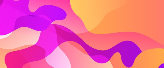 Colorful colourful vector simple minimalist style banner design with waves and liquid. Colorful modern graphic design liquid element for banner, flyer, card, or brochure cover