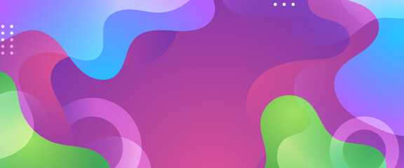 Colorful colourful vector simple minimalist style banner design with waves and liquid. Colorful modern graphic design liquid element for banner, flyer, card, or brochure cover