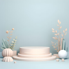 clean white podium beautiful background